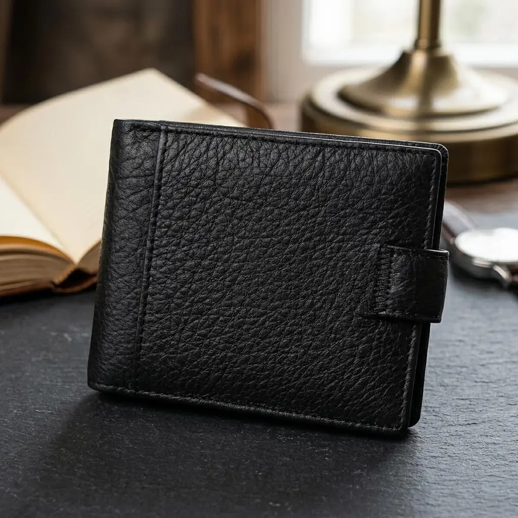 Чоловічий гаманець зручного розміру ST Leather 22471 чорний - фото 4