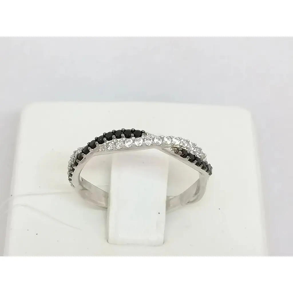 Срібне кільце Qvaliz з фіанітами. 901-00322 17 - фото 4