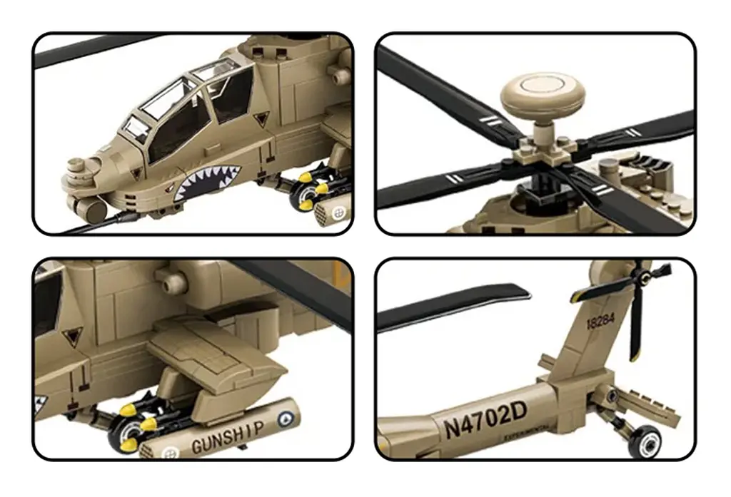 Конструктор Военный Вертолет 255 элементов Ramiz - фото 3