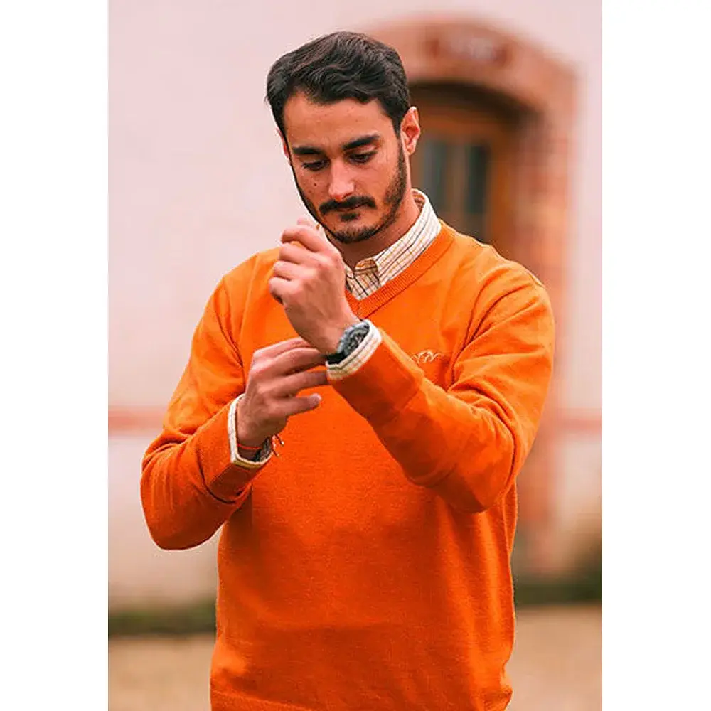 Кофта Blaser Active Outfits Men's Merino V-Neck Sweater L Rust - фото 5