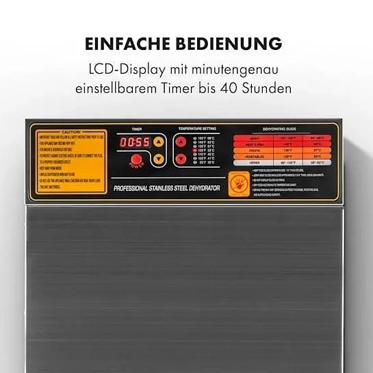 Дегидратор-сушилка для овощей фруктов Klarstein Master Jerky Steel 10 (10028437) - фото 4