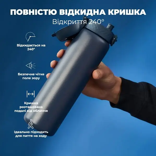 Пляшка для води ION8 металева вакуумна 920 мл Vacuum Insulated Ash Navy (I8TS1000ANAVY) - фото 3