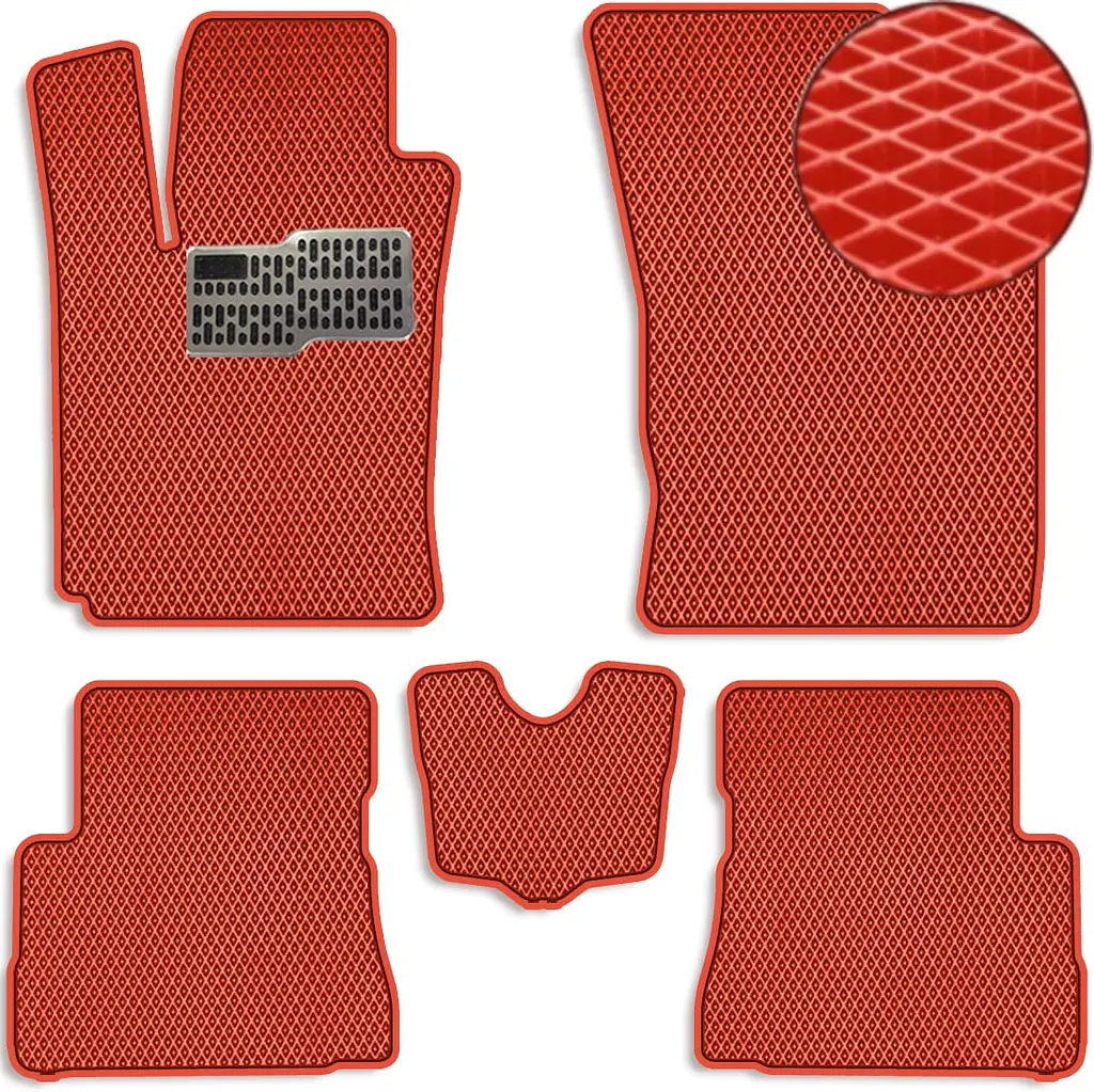 Килимки в салон EVA для Hyundai Getz 2005-2008 з підп'ятником Червоні 5 шт