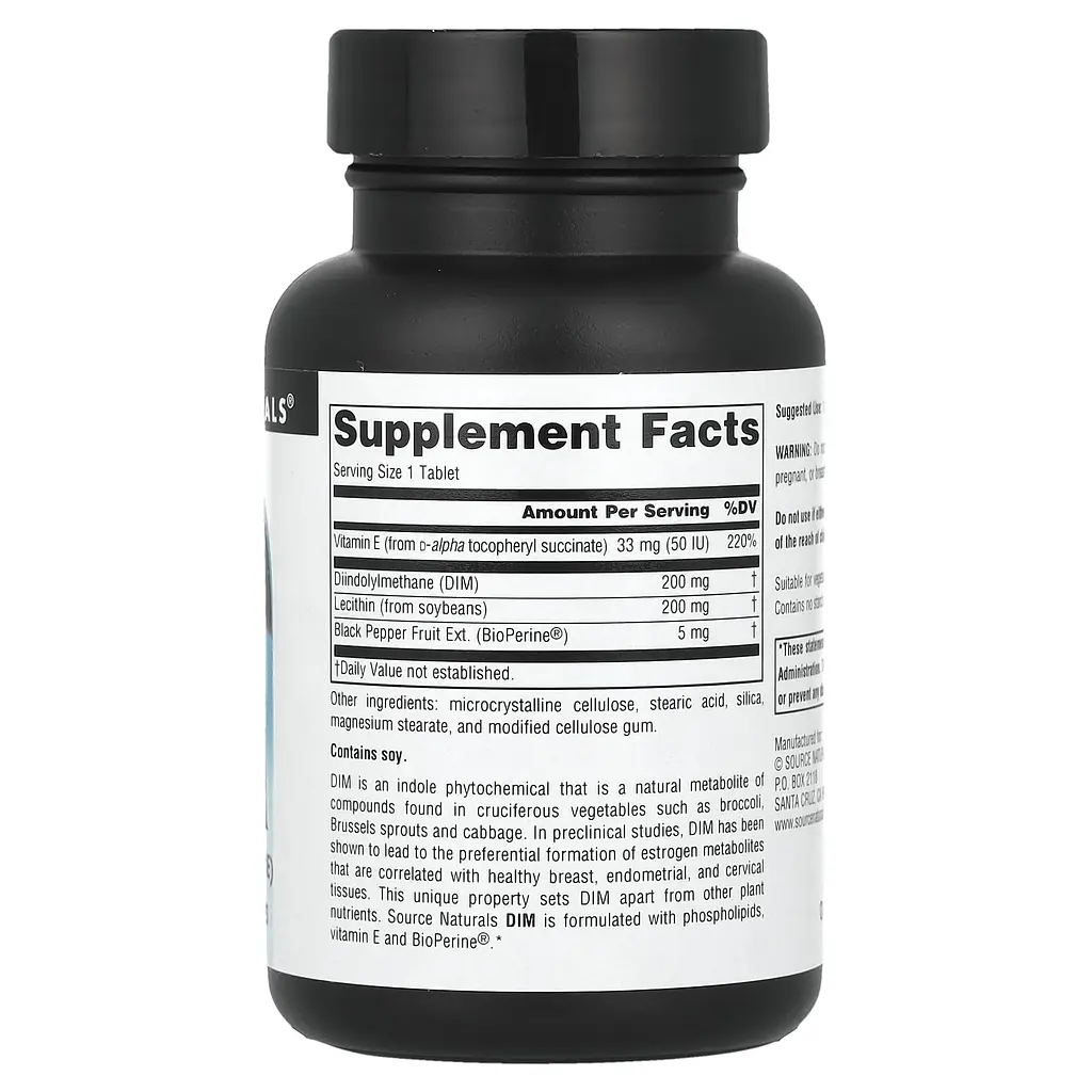 Натуральна добавка Source Naturals DIM 200 mg 30 таблеток - фото 2