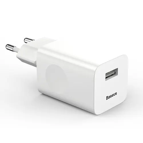 Сітчастий зарядний пристрій Baseus Charging Quick Charger 1USB/2A білий CCALL-BX02