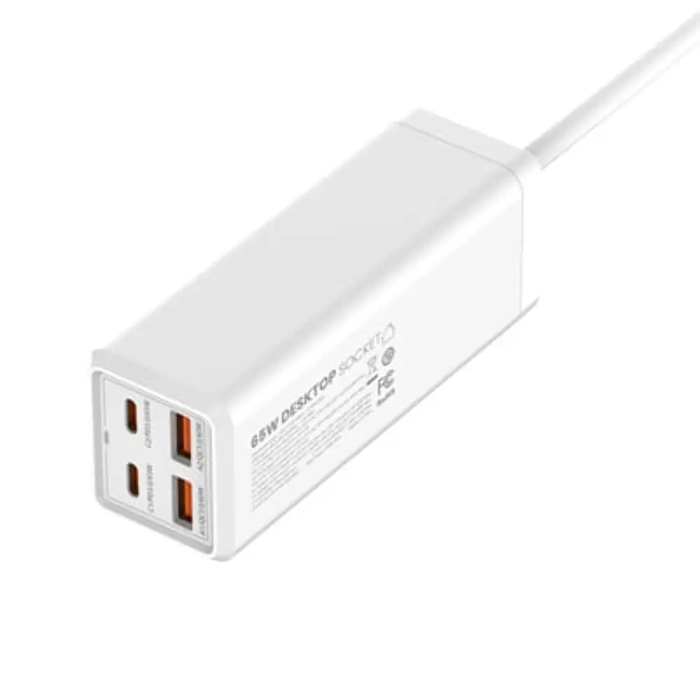 Мережевий зарядний пристрій подовжувач Ldnio SC1418 2 USB/2 Type-C QC PD 1 розетка 2m білий - фото 5