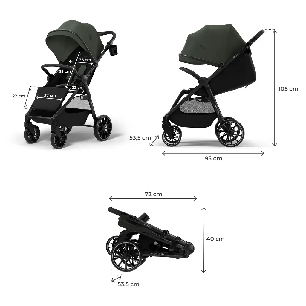 Прогулянкова коляска Kinderkraft Grande 2 Green (KSGRAN02GRE0000) - фото 5