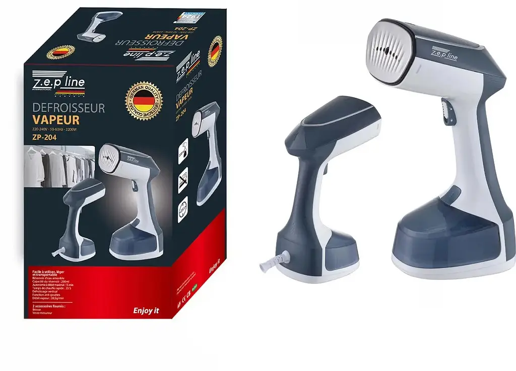 Вертикальный отпариватель Zepline ZP-204 ручной паровой утюг для глажки одежды 0.2 л 2200 Вт Бело-синий - фото 5