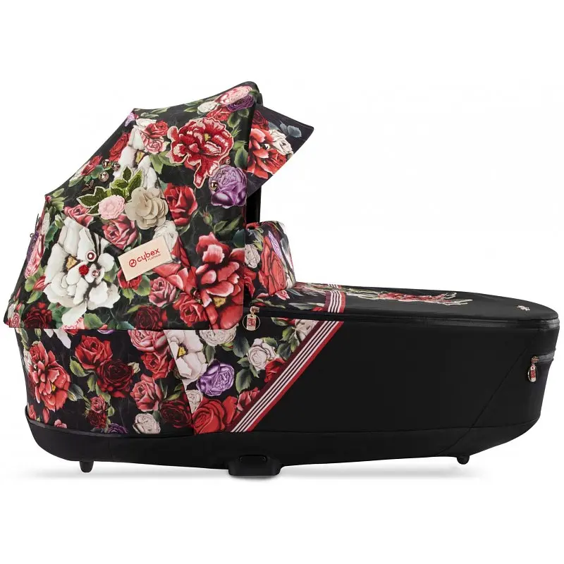 Коляска Cybex Priam 4.0 шасі Chrome Brown + люлька Spring Blossom Dark - фото 4