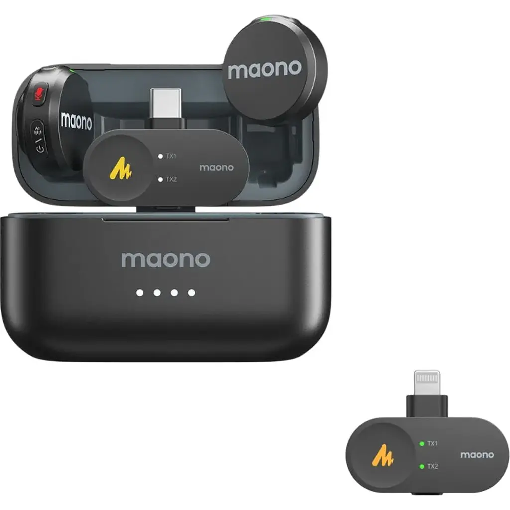 Мікрофонна радіосистема Maono Wave T5 Combo 2TX + RX + RX/Lightning + RX/USB-C Black (WM650A) [170468] - фото 6