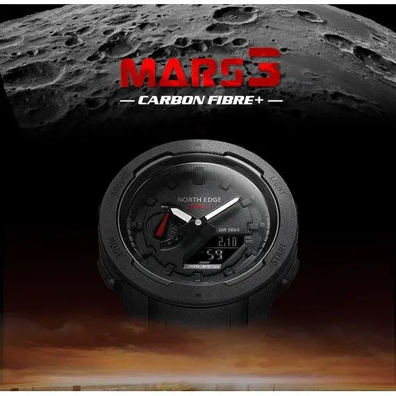 Чоловічий наручний тактичний годинник North Edge Profi Mars3 (Чорний) - фото 9