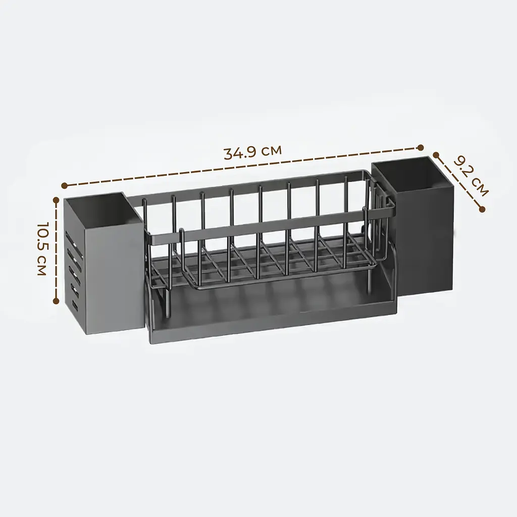 Органайзер для кухонної мийки та ванної 34, 9x10, 5x9, 2 см, чорний (1521695794) - фото 10