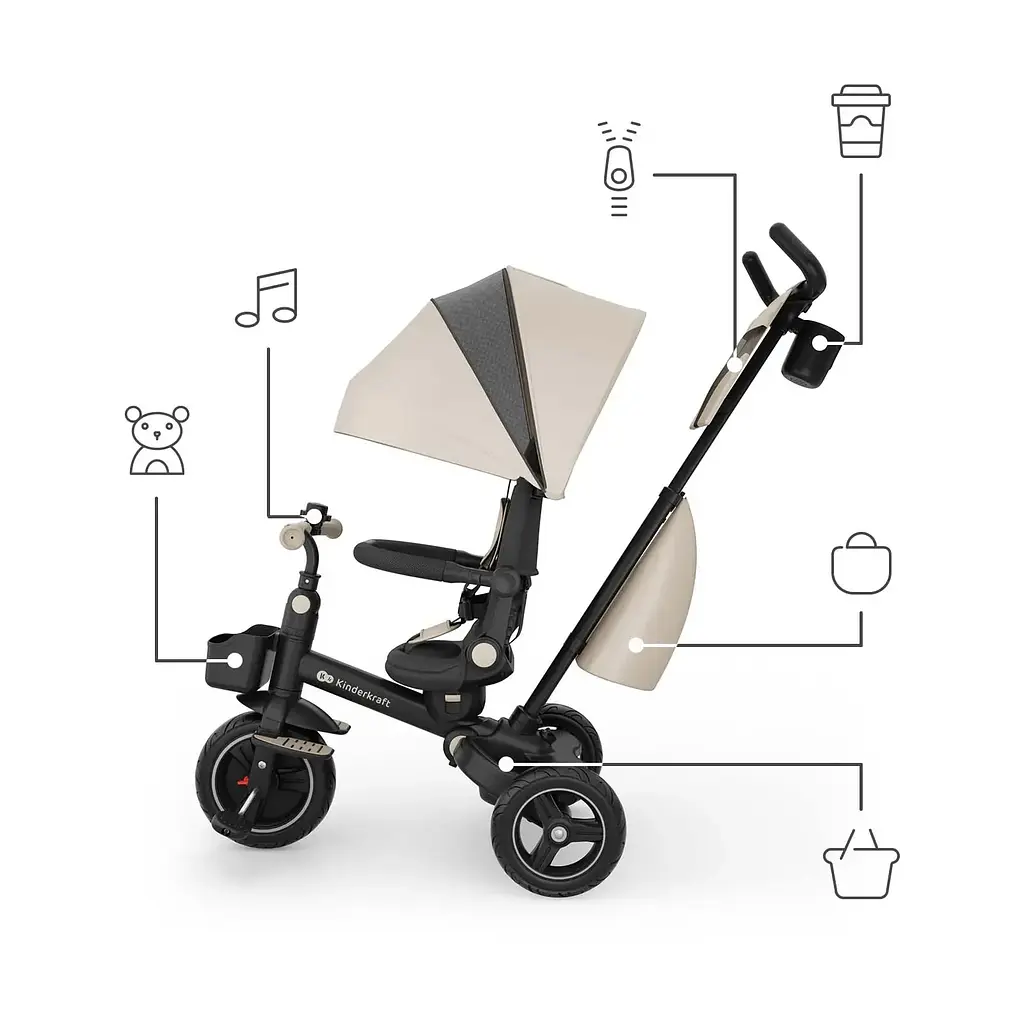Трехколесный велосипед Kinderkraft Spinstep 2 Plus Beige (KRSPST02BEGPL00) - фото 6