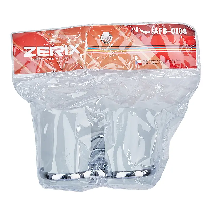 Тримач з 2-ма склянками Zerix AFB-0108 ZX5058 скло хром - фото 2