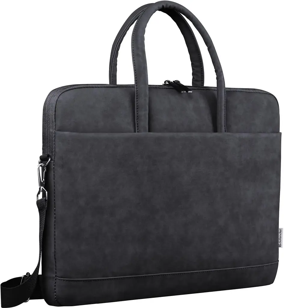Сумка для ноутбука Defender 15.6'' Trendy з кишенею, шкіра, чорна (26130)