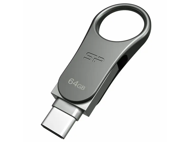 USB флеш накопичувач Silicon Power 64 GB Mobile C80 Silver USB 3.2 (SP064GBUC3C80V1S) - фото 4