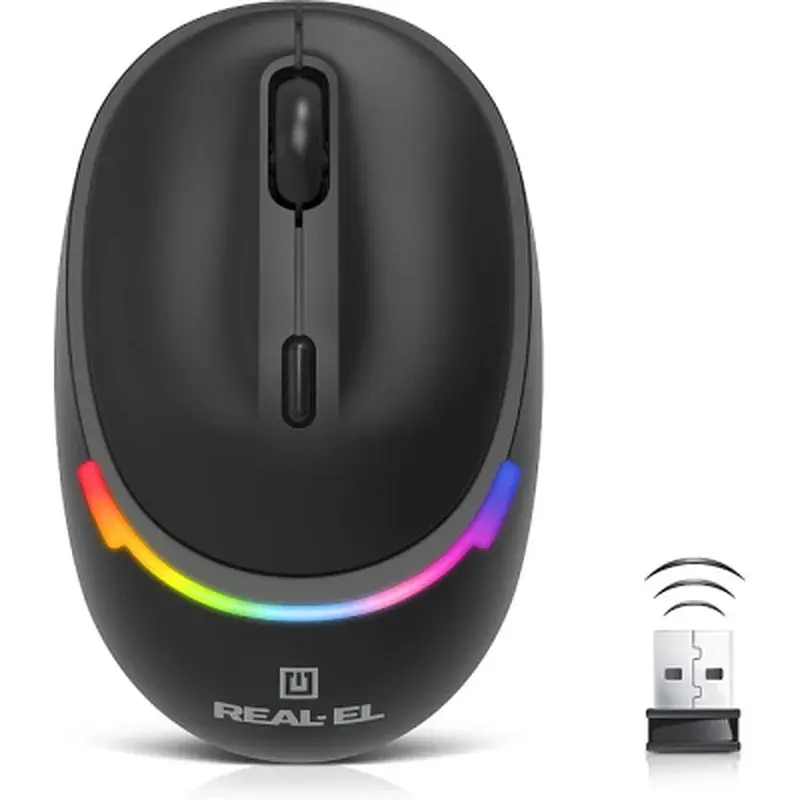 Мишка REAL-EL RM-440W Wireless/Bluetooth Black (EL123200045) - фото 3