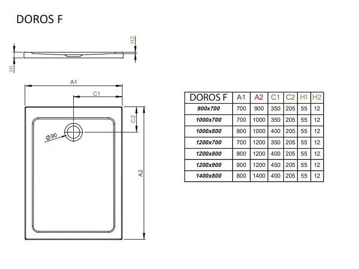 Душевой поддон Radaway Doros F 90x70 SDRF9070-01 - фото 2