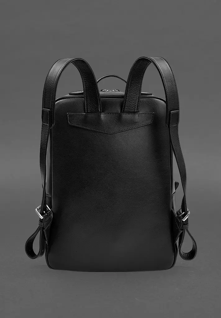 Шкіряний рюкзак на блискавці Cooper maxi чорний - фото 4