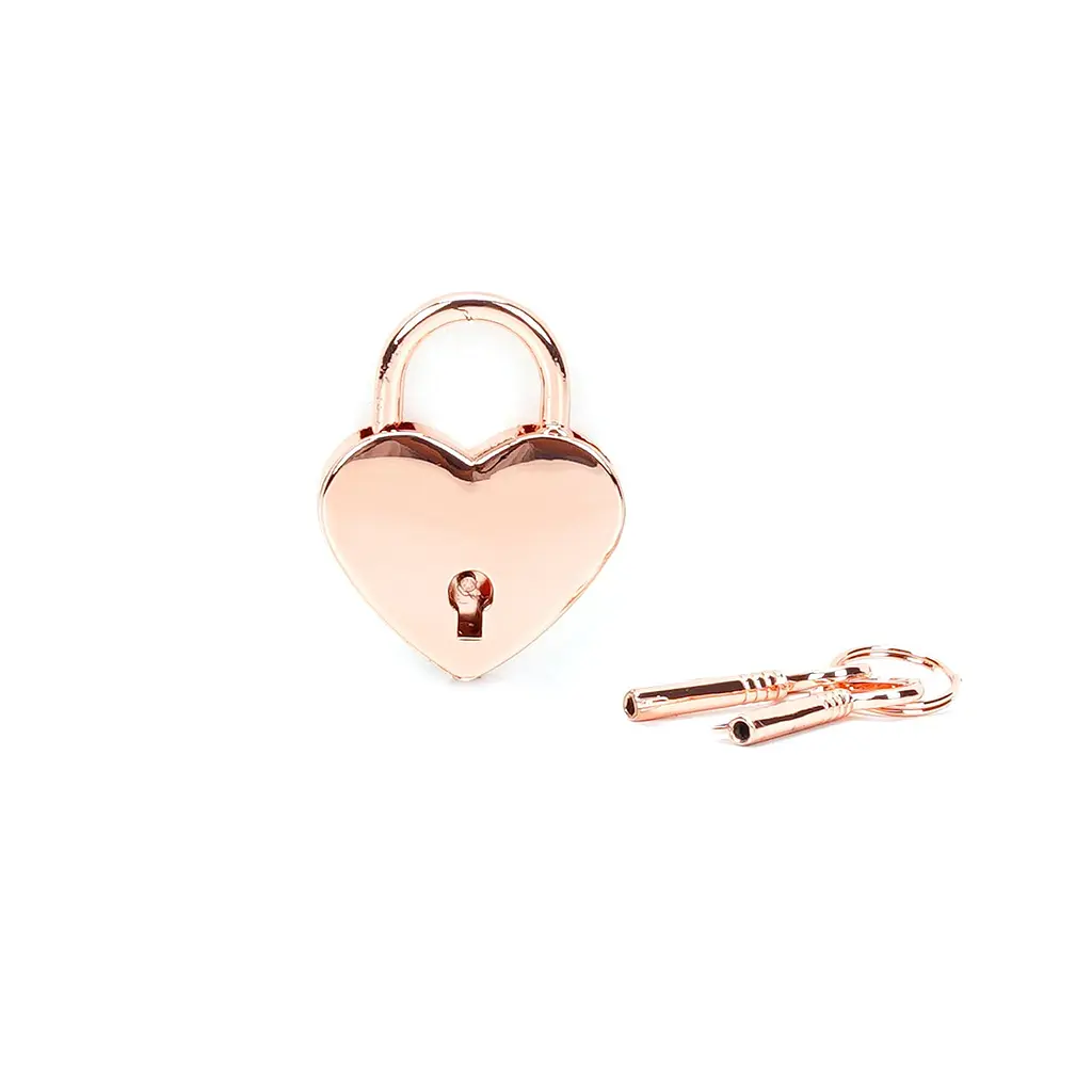 Набір BDSM замочків Liebe Seele Heart-Shaped Lock 2 шт. рожеве золото - фото 2