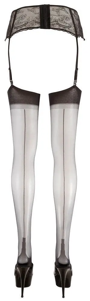 Панчохи Cottelli Legwear з декоративним швом, 6 (чорні) - фото 4