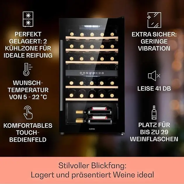 Винный холодильник Klarstein Barossa 29 Duo (10041124) - фото 2