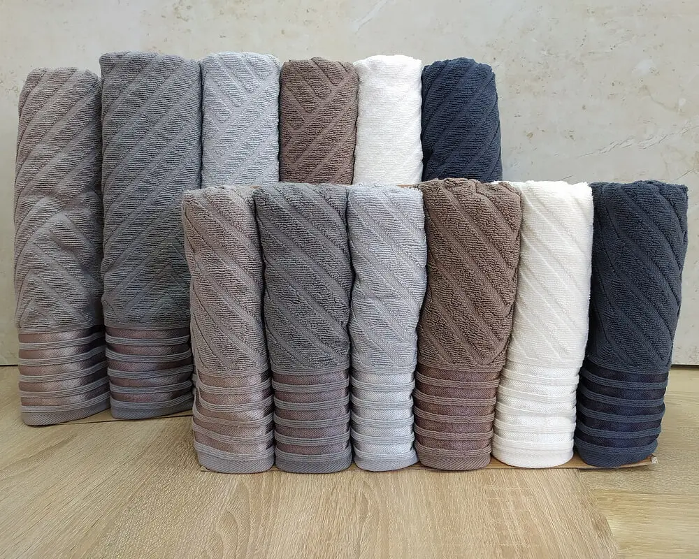Набір турецьких махрових рушників Gulcan 50х90 6 штук + 70х140 6 штук Jacquard Cotton Lux Yeni Cizgili - фото 2