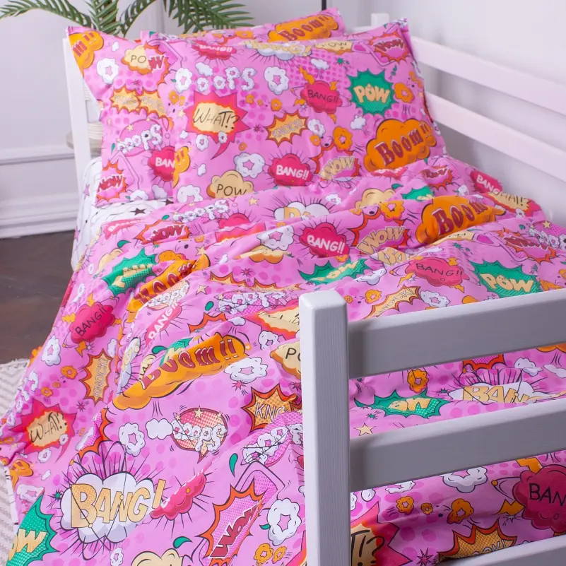Комплект постільної білизни MirSon Kids Time 17-0512 Bombs pink дитячий - фото 2