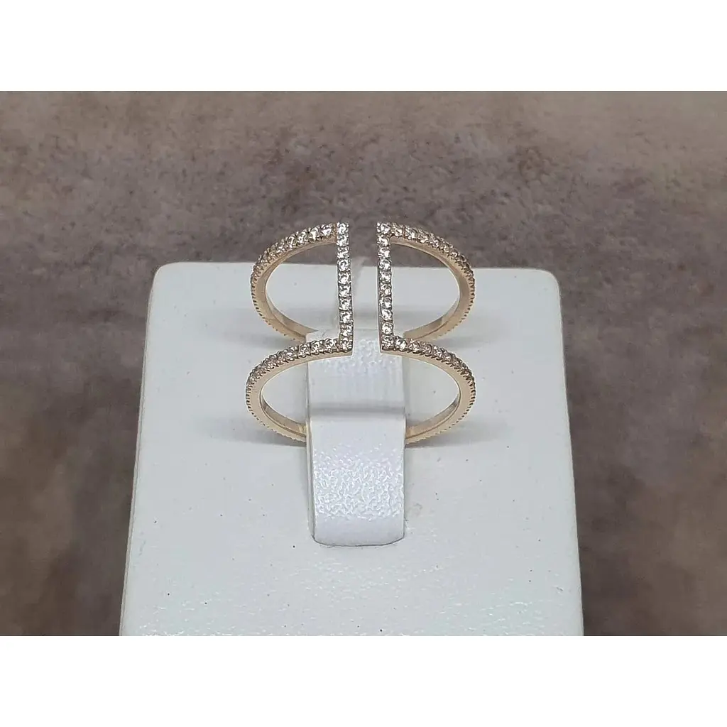 Золоте незамкнене кільце Харківська ювелірна фабрика з фіанітами. 700101 17 - фото 4