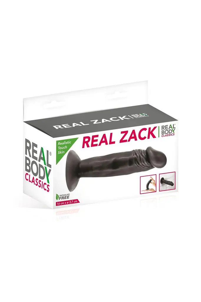 Фаллоимитатор с присоской Real Body - Real Zack Black, TPE, диаметр 3,7 см - фото 2
