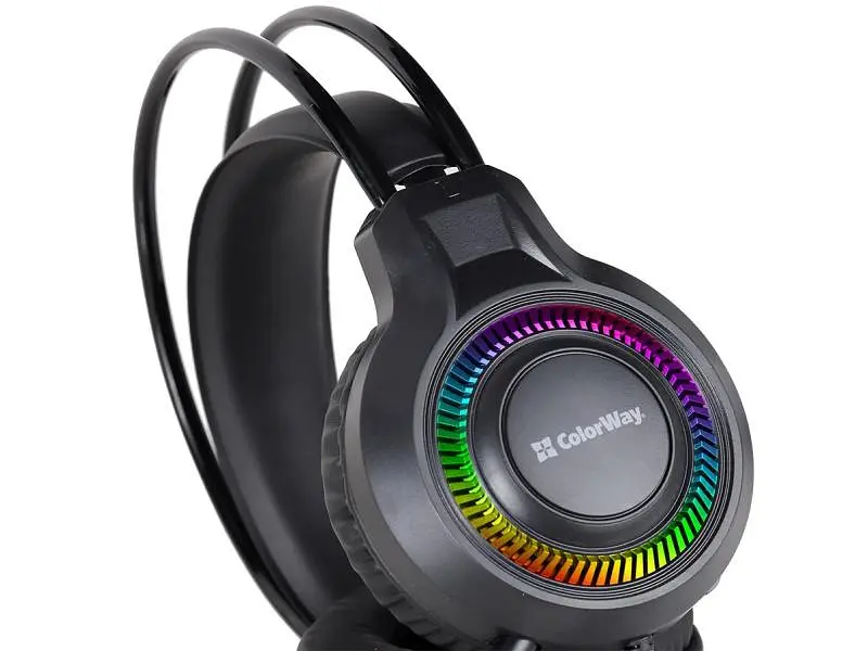 Навушники з мікрофоном ColorWay GlowCore RGB Black (CW-HPG02BK) - фото 4