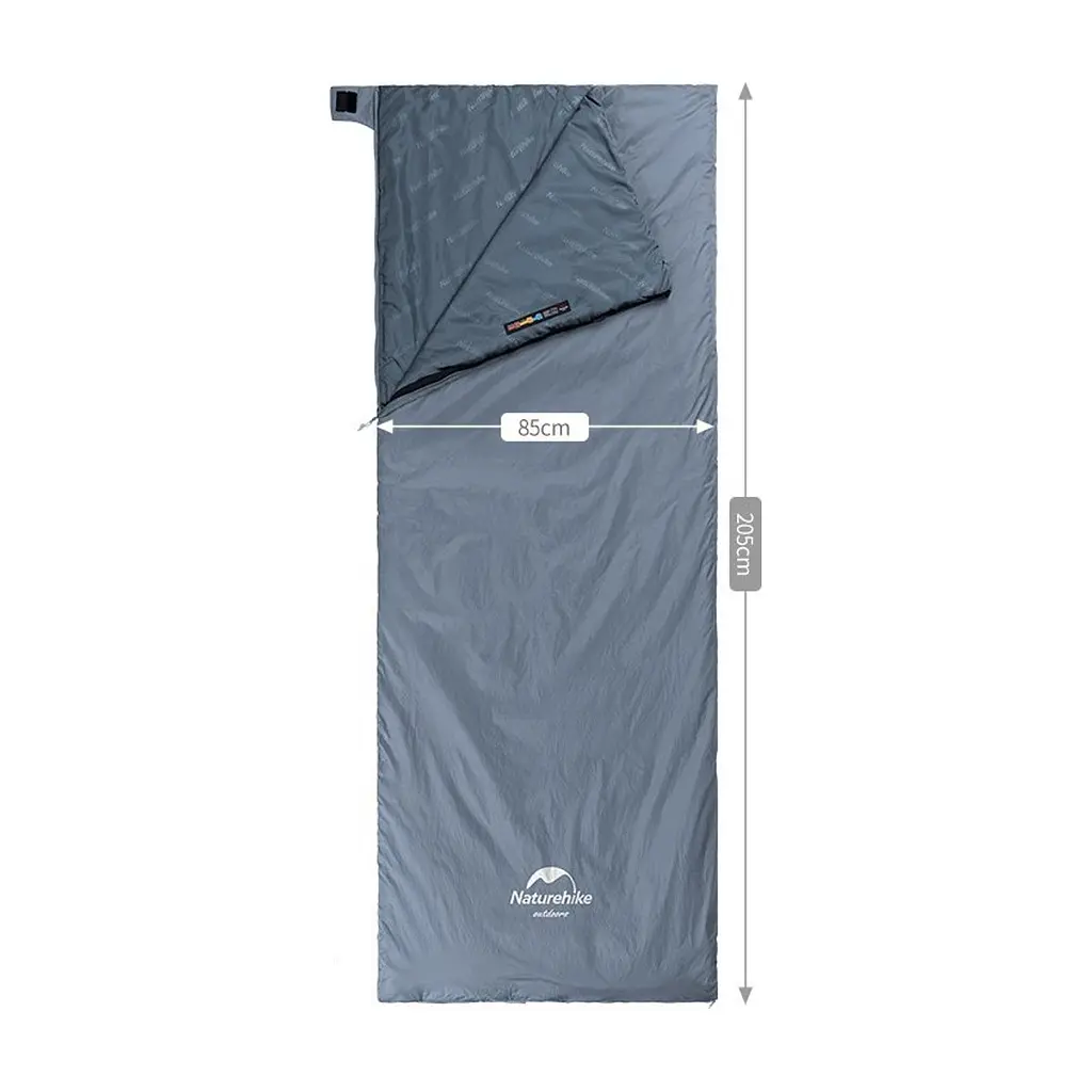 Спальний мішок Naturehike надлегкий Ultralight LW180 NH21MSD09 лівий (15°C) p-p XL сіро-синій (6927595777978-L) - фото 2