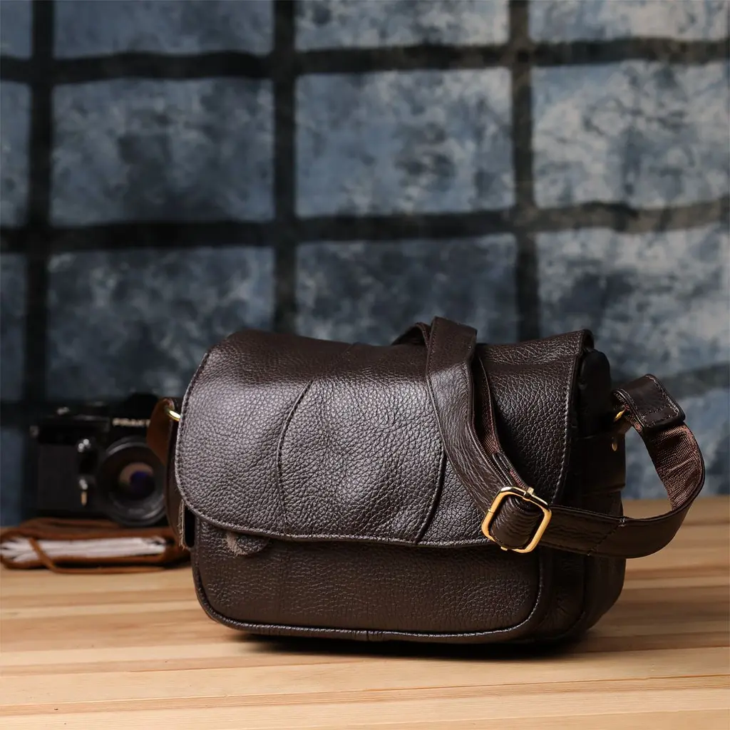 Сумка з натуральної шкіри для стильних жінок Vintage 22973 коричнева - фото 10