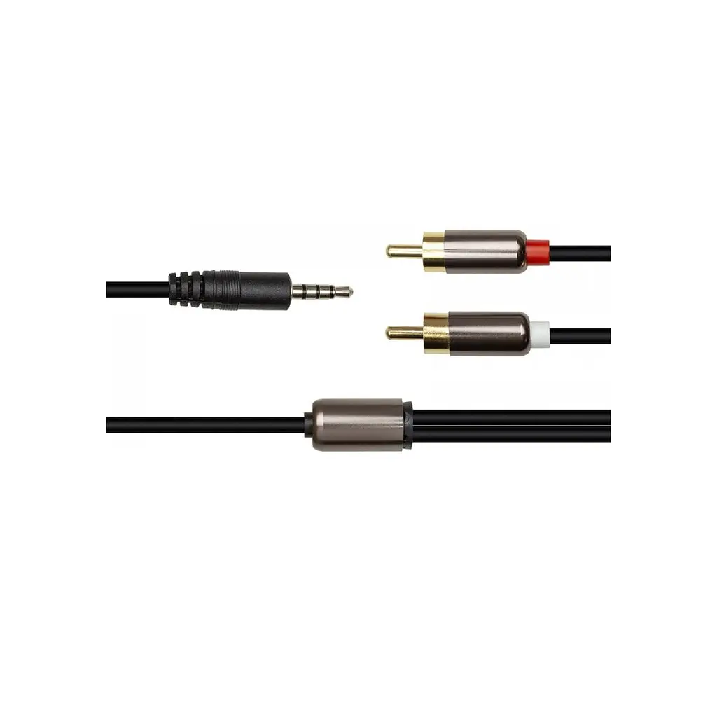 Кабель мультимедійний 3.5 mm Stereo Plug - 2*RCA, 1 m PowerPlant (CA912834) - фото 2
