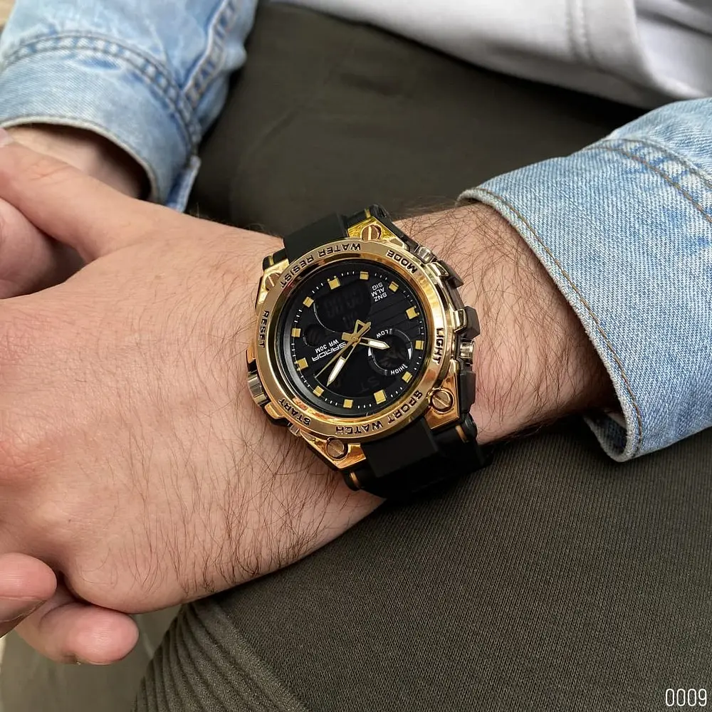 Чоловічий наручний годинник 739 Black-Gold Sanda acs0030961 - фото 8