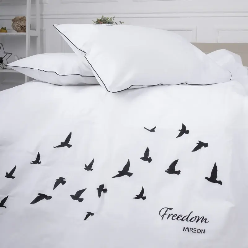 Комплект постільної білизни MirSon Ranforce Elite 11-2107 White "Freedom" 2 x 160 x 220 см - фото 6