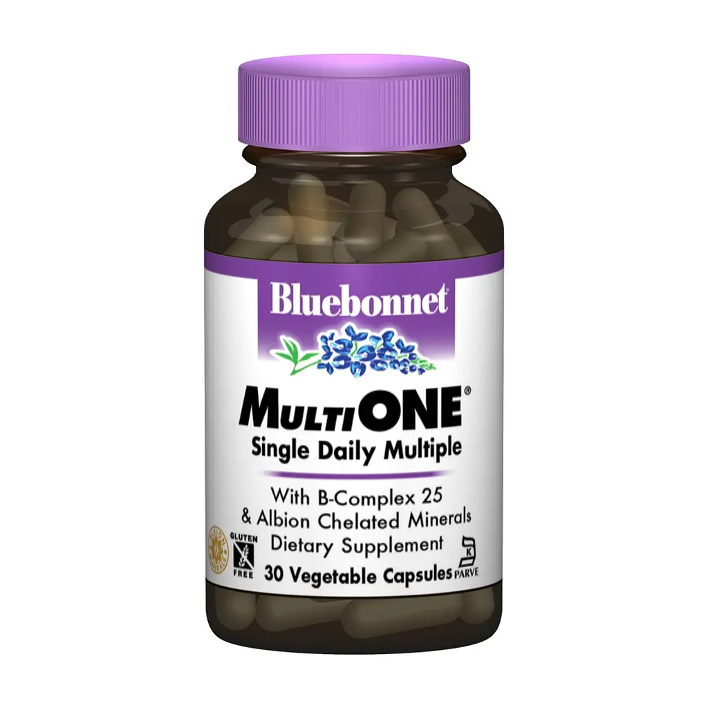 Мультивітамін Bluebonnet Nutrition Мультивітаміни з залізом, MultiONE, 30 гелевих капсул (BLB0126)