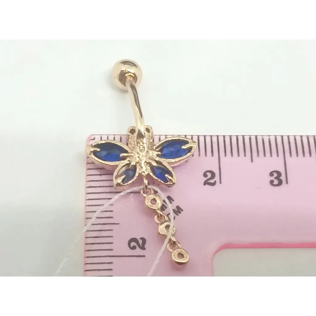 Серебряная серьга для пирсинга пупка Silvex 925. ПР3ФОС/015 - фото 2