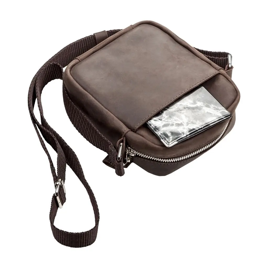 Сумка Shvigel З вінтажної шкіри Коричнева (11077) - фото 8