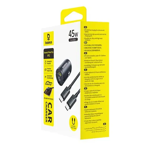 Автомобільний набір зарядний - адаптер + кабель C-C - Baseus PrimeTrip VP2 Car Charger 45W (C0206800) - фото 6