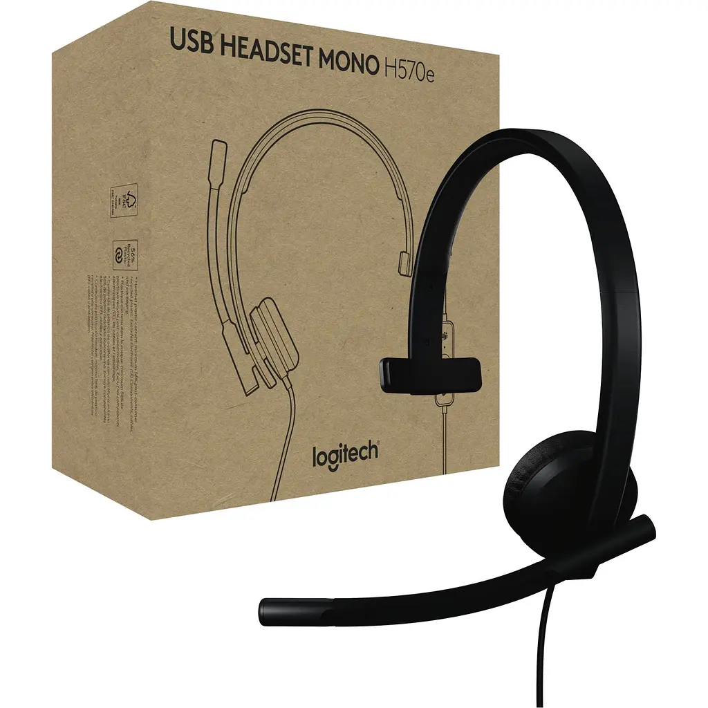 Компьютерная гарнитура Logitech H570e Mono USB-C Black (981-001427) - фото 6