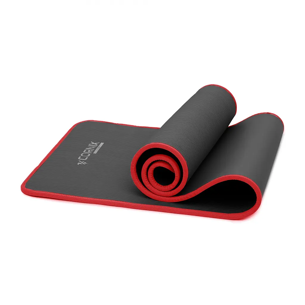 Килимок спортивний Cornix NBR 183 x 61 x 1 см для йоги та фітнесу XR-0094 Black/Red - фото 3