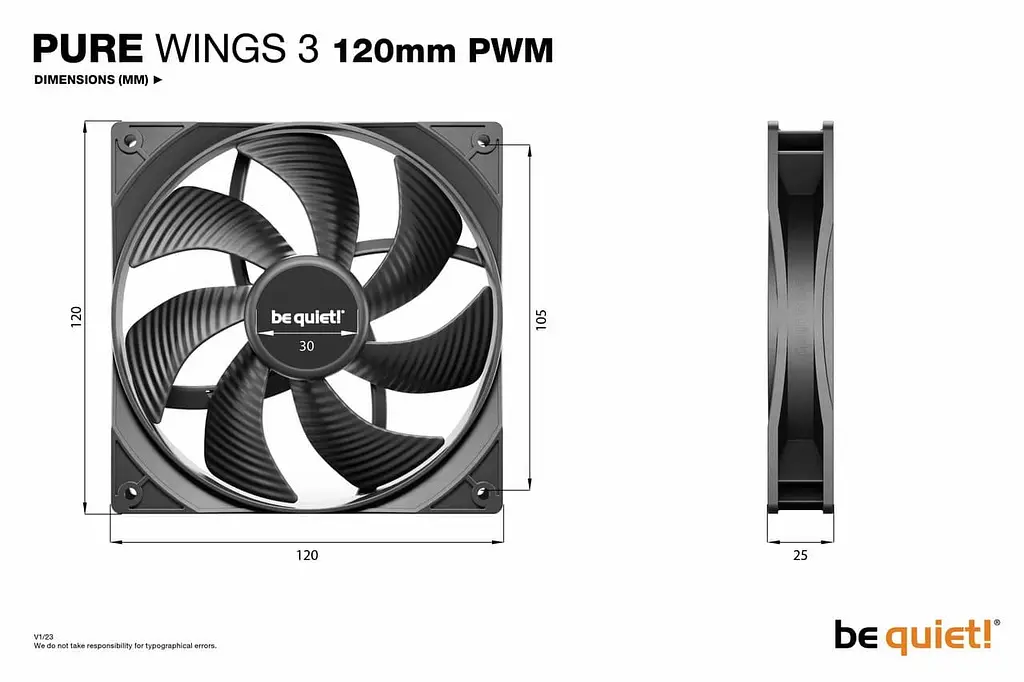 Комплект вентиляторов be quiet! PURE WINGS 3 120mm PWM 3 шт (BL141) - фото 4
