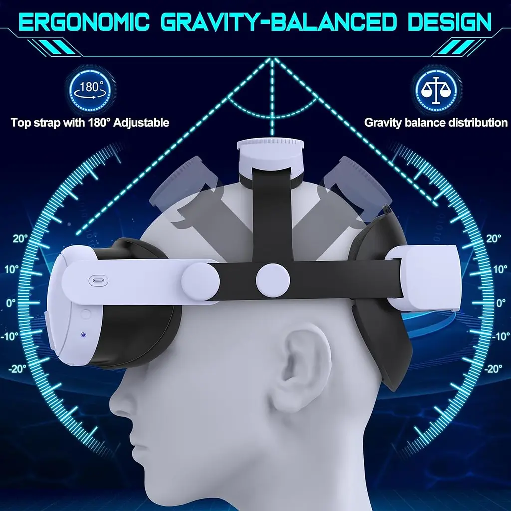 Повязка на голову Elegamefy Comfort для Meta Quest 3/Quest 3s, двойные ручки, связанные Elite Strap, поддержка, VR-аксессуар - фото 5