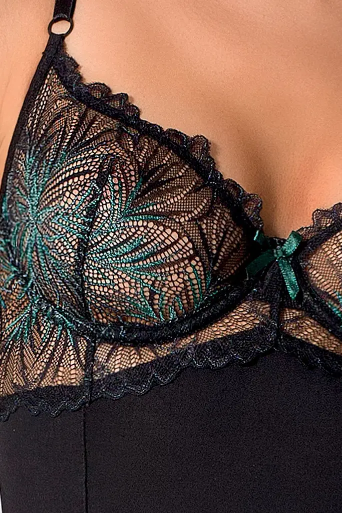 Корсет з пажами та трусики Passion Exclusive Floris Corset, L/XL - фото 4