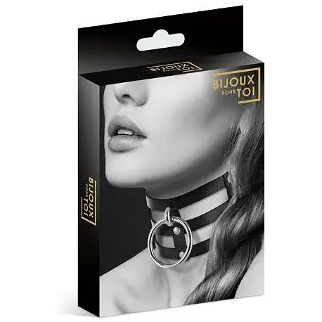 Чокер потрійний з кільцем для повідця Bijoux Pour Toi - Fetish - фото 3