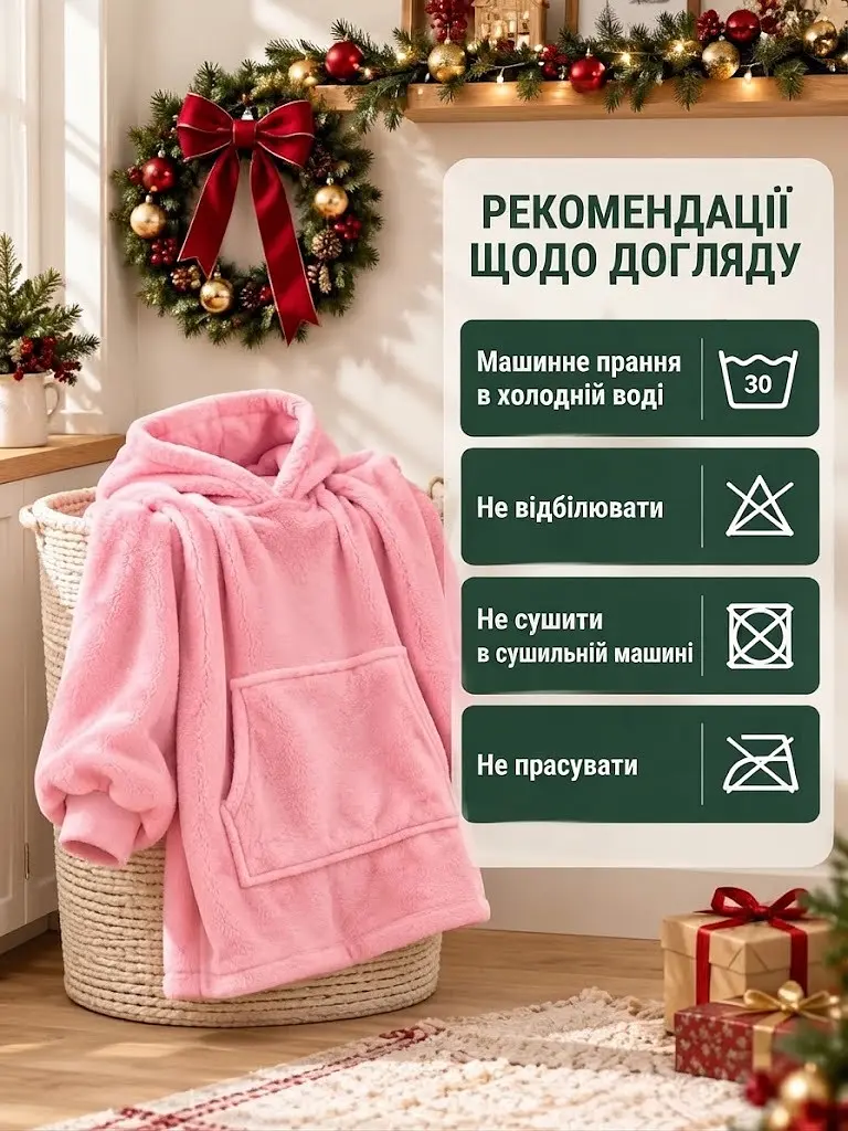 Толстовка з капюшоном, худі - плед для додаткового тепла та комфорту - фото 3