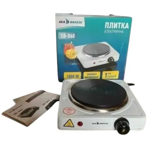 Плита одноконфоркова електрична кухонна Sea Breeze SB-060W настільна переносна дискова - фото 2