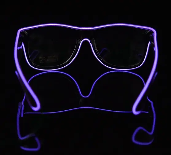 Очки светодиодные Leds солнцезащитные El Neon ray purple неоновые - фото 2
