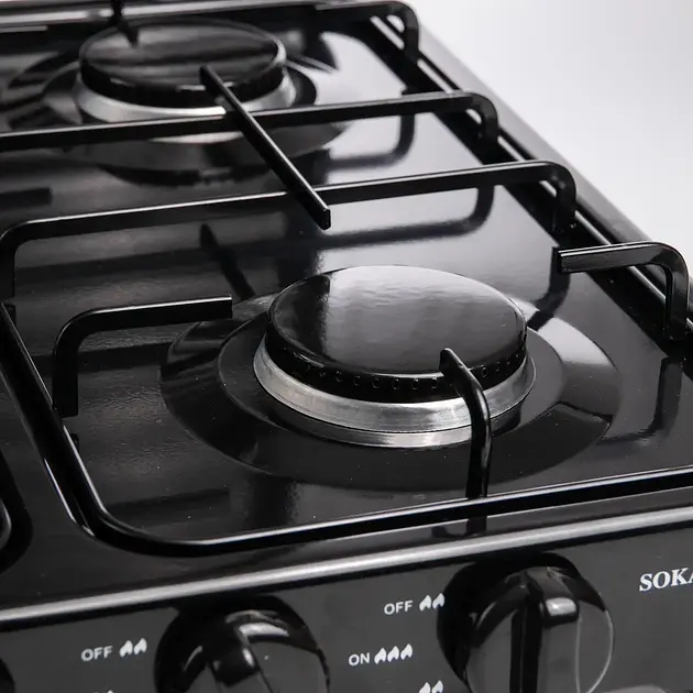 Газова плита настільна SOKANY SK-6004 газова плитка 4 конфорки 48×48×8 см портативна міні плита під балонний газ 8800 Вт Чорний - фото 8